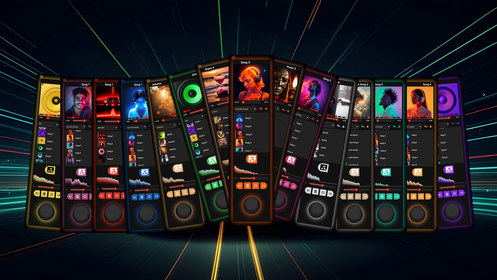 Interface de KITT Player avec égaliseur 5 bandes